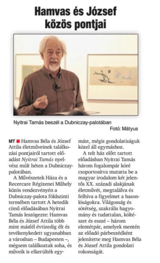 Az előadás hangfelvétele meghallgatható az Előadásaim link alatt.